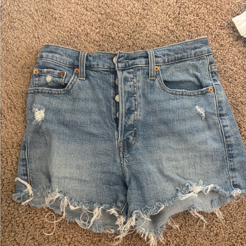 Pistola Blue Distressed Jean Shorts